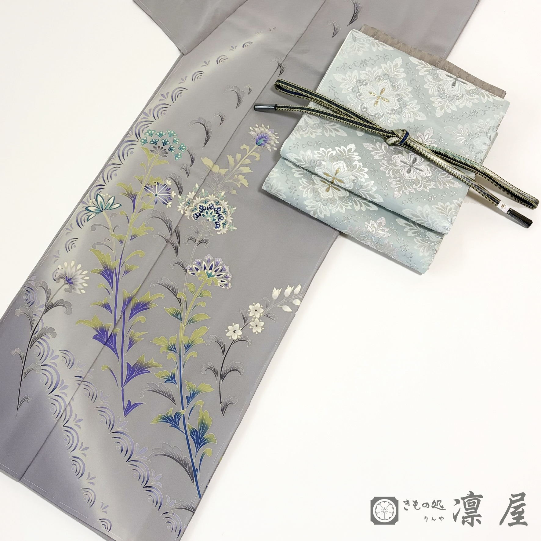 加賀友禅 訪問着　赤地暁「風華文」10