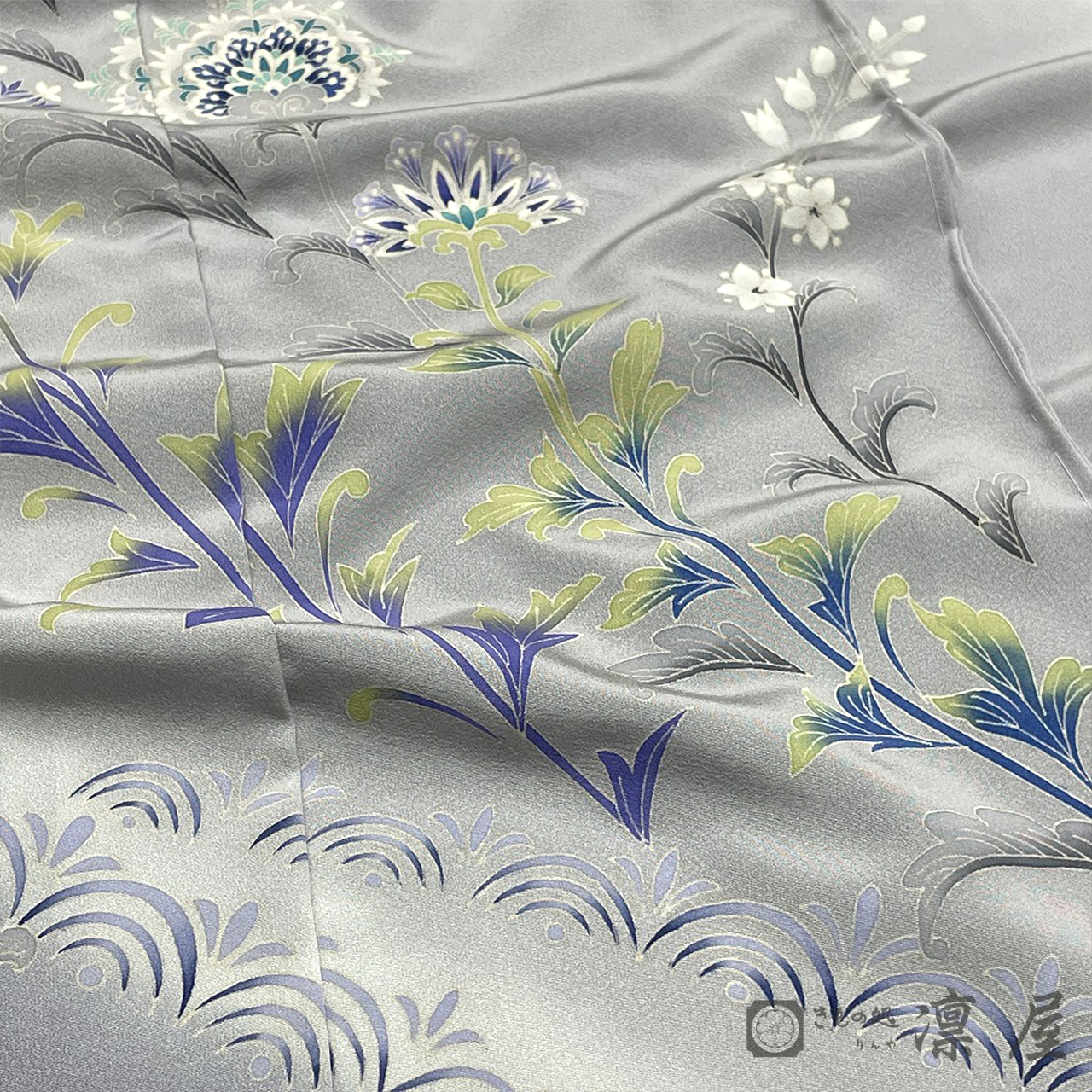 加賀友禅 訪問着　赤地暁「風華文」4