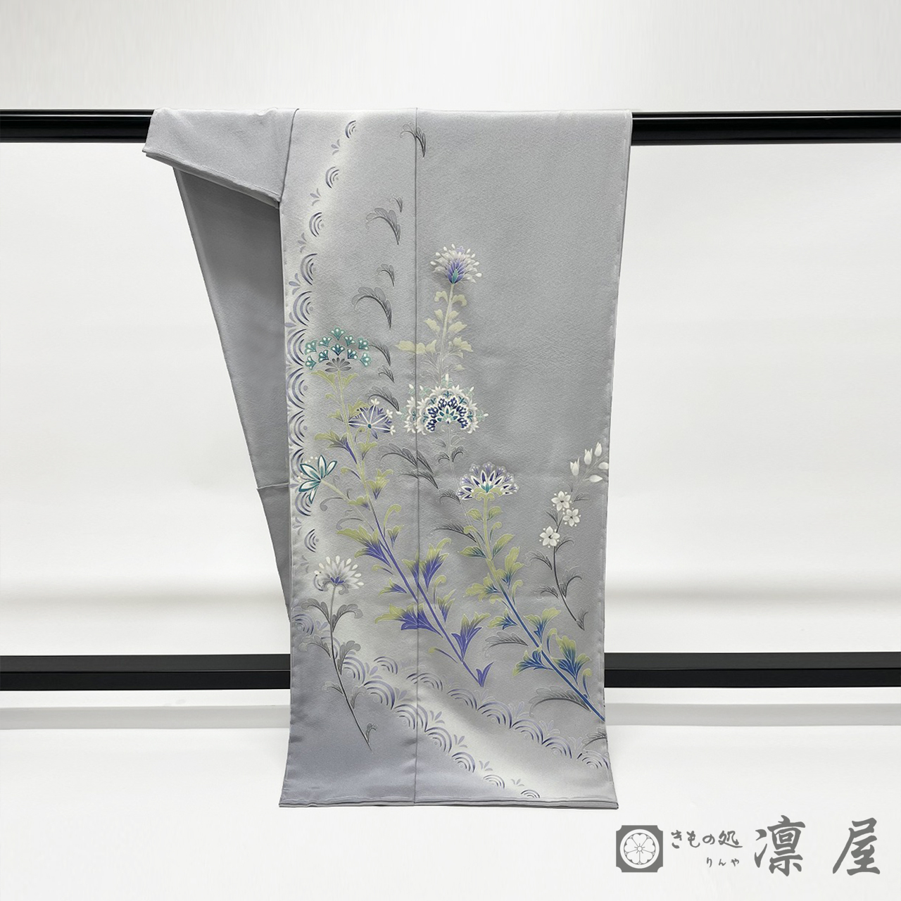 加賀友禅 訪問着　赤地暁「風華文」5